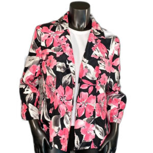 TanJay Cottagecore Blazer Bright Floral Playful Summer Country Charm SZ Med